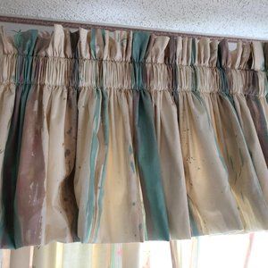 VINTAGE ($45 ea) CROSCILL SOUTHWEST BRUSH STROKE SPLASH PAINT  3  LINED VALENCES